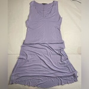 Rozae Nichols Jersey Stretch Drape Lagenlook Artsy V Neck Dress Lavender Sz L